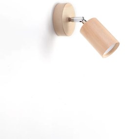 Bodové svietidlo Berg, 1x drevené tienidlo, (možnosť polohovania)