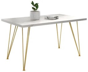 Jedálenský stôl SONIA II 120 cm - biela / zlatá