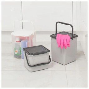 Nádoba na prací prášok, granule alebo bioodpad – 9 l DETERGENT sivý