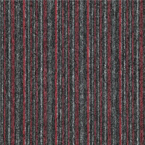 Balta, Kobercový štvorec Sonar Lines 4520 červenočierny 50 x 50 cm, chodba / predsieň