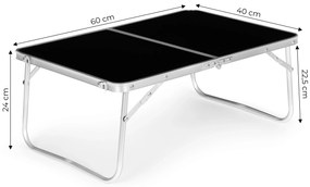 MultiGarden Turistický skladací stolík 60x40 cm - čierna MultiGarden