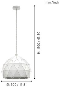 Eglo 97855 - Luster na lanku ROCCAFORTE 1xE27/60W/230V