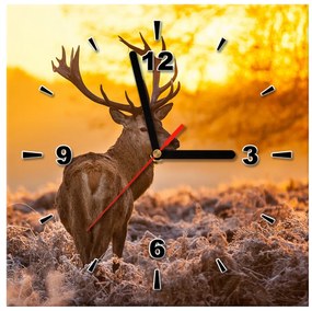 Gario Obraz s hodinami Silný jeleň Rozmery: 40 x 40 cm