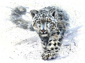 Samolepiaca tapeta kreslený leopard - 450x300
