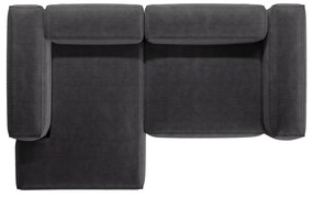 Tmavosivá menčestrová rohová pohovka (ľavý roh/s leňoškou) Bergano – Cosmopolitan Design