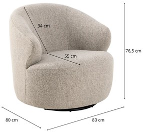 Otočné designové relaxační křeslo Westport béžové