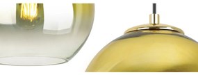Závesné svietidlo BERGEN GOLD SPIDER, 1x zlaté/transparentné sklenené tienidlo (fi 20cm)