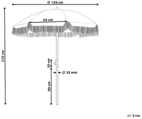 Záhradný slnečník ⌀ 150 cm biely MONDELLO Beliani