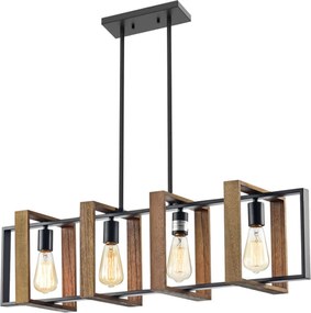 Toolight Toolight, závesné svietidlo 4xE27 APP1577-5C, čierna-hnedá, OSW-03608