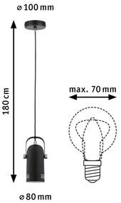 Paulmann 79766 - LED RGBW 1xE27/15W Luster na lankách LAVEA 230V čierny