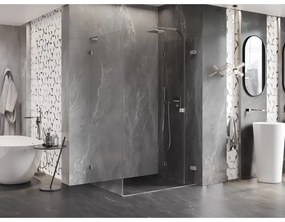 Mexen Lunar-F L, 1-krídlový sprchový kút so skladacími dverami, pravý, 95 x 80 cm, 8mm číre sklo, brúsená oceľ profil, 836L-095-080-97-00-P