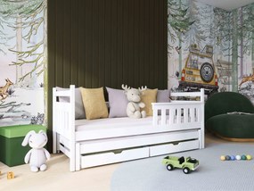 Detská posteľ 90 x 190 cm DORIA (s roštom a úl. priestorom) (biela). Vlastná spoľahlivá doprava až k Vám domov. 1013073