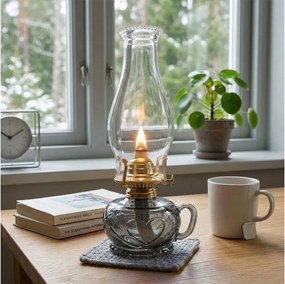 Brilagi - petrolejová lampa MERLIN dymová/sivá