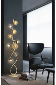Wofi 3015-904 - LED Stojacia lampa METZ 9xG9/3,5W/230V zlatá/šedá