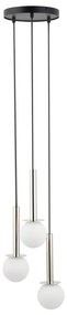 Luster na lanku DAISY 3xG9/12W/230V pr. 27 cm lesklý chróm/čierna/biela