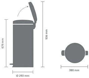 Brabantia Pedálový kôš NewIcon 30L Matná oceľ otiskuvzdorná