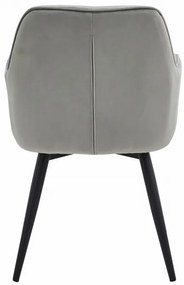 Set dvoch jedálenských otočných stoličiek JORK360 zamatové, strieborné / sivé (čierne nohy) 2 ks