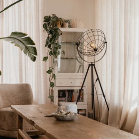 Priemyselná trojnohá stojaca lampa čierna 50 cm nastaviteľná - Hanze