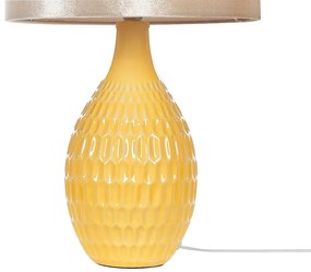 Keramická stolná lampa žltá HADDAS Beliani