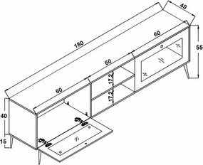 Stojan na televízor Hazeran Oak