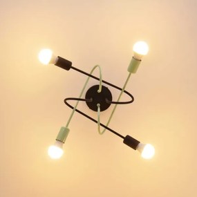 Prisadený luster OXFORD 4xE27/15W/230V čierna/zelená