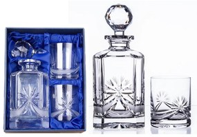 Onte Crystal Bohemia Crystal ručne brúsený whisky set Mašľa 1+2