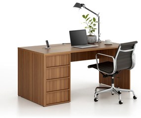 Kancelársky prístavný kontajner FRAME, 428 x 763 x 721 mm, orech