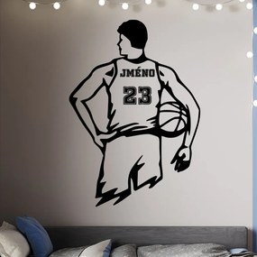 Veselá Stena Samolepka na stenu na stenu Veľký basketbalista s menom Farba: černá