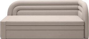 Béžová zamatová rozkladacia/s úložným priestorom pohovka ľavý roh 223 cm Fabillo – ELTAP