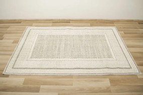 Koberec Cotton C117 rám, krémový / sivý