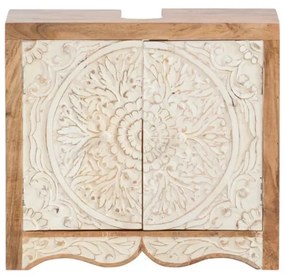 furniture-nabytek.cz - Masívna skrinka pod umývadlo Delhi Mango, lakovaná, hnedá – 67×30×61 cm