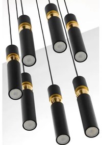 Jupiter 2015 - Luster na lanku ALAS 7xGU10/10W/230V čierna/zlatá