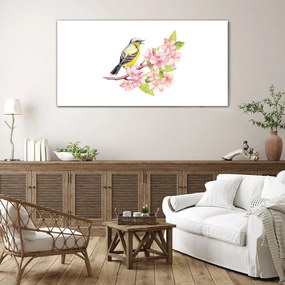 Skleneny obraz Abstrakcie vtákov kvety