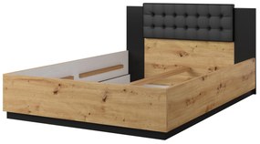 Manželská posteľ 140 cm Signat Typ30 (dub artisan + čierna matná). Akcia -10%. Vlastná spoľahlivá doprava až k Vám domov. 1118232