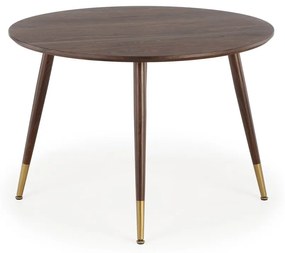 Okrúhly jedálenský stôl Domenico - orech / zlatá