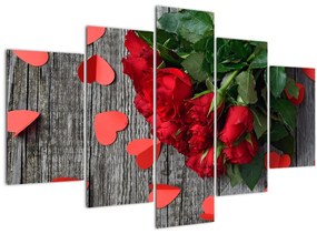 Obraz - kytica ruží (150x105 cm)