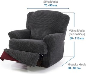 Super strečové poťahy NIAGARA antracitová relaxačné kreslo (š. 70 - 90 cm)