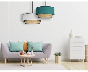 Duolla - Luster na lanku BOHO 1xE27/15W/230V pr. 45 cm tyrkysová/ratan