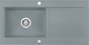 Deante Sabor, keramický drez na dosku 1015x510x210 mm + priestorovo úsporný sifón, 1-komorový, šedá matná, ZCB_3113