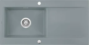Deante Sabor, keramický drez na dosku 1015x510x210 mm + priestorovo úsporný sifón, 1-komorový, šedá matná, ZCB_3113