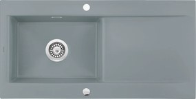 Deante Sabor, keramický drez na dosku 1015x510x210 mm + priestorovo úsporný sifón, 1-komorový, šedá matná, ZCB_3113