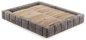 Hnedá čalúnená dvojlôžková posteľ s úložným priestorom s roštom 180x200 cm Aruba L – Maison de Rêve