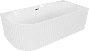 Mexen Gia roh. vaňa, ryhovaná 150x75cm, biela, ružové zlato, pravá montáž