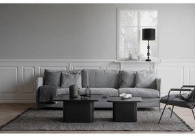 Čierny konferenčný stolík z dubového dreva Rowico Sullivan, 80 x 80 cm