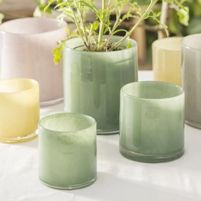 Ib Laursen Sklenený obal na kvetináč Venecia Green 12 cm
