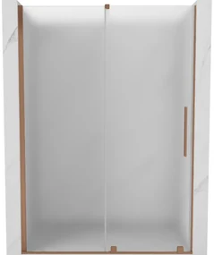 Mexen Velar, posuvné sprchové dvere do otvoru 140 cm, 8mm sklo námraza, medená matná, 871-140-000-31-65