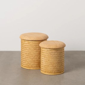 Pletený taburet v prírodnej farbe Rattan – Ixia