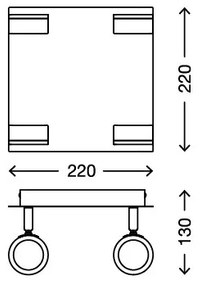 Briloner 2212-048 - LED Kúpeľňové bodové svietidlo SURF 4xLED/4,5W/230V