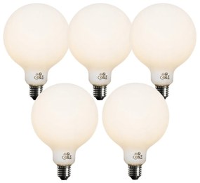 Sada 5 stmievateľných LED žiaroviek E27 Opal G125 5W 450 lm 3000K
