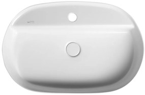 Isvea Isvea, INFINITY OVAL keramické umývadlo na dosku, 60x40 cm, matná biela, 10NF65060-2L